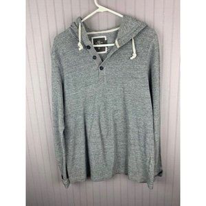 H&M L.O.O.G. Mens Size L Gray Thermal Hoodie Shirt Long Sleeve